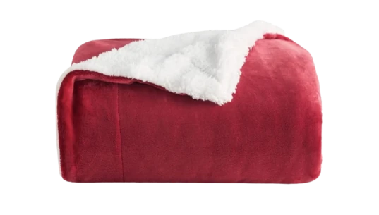 GentleSoft Sherpa Fleece Throw Blanket - Red