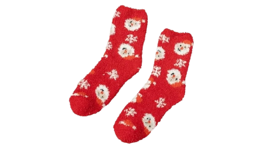 Christmas Fuzzy Socks - Red