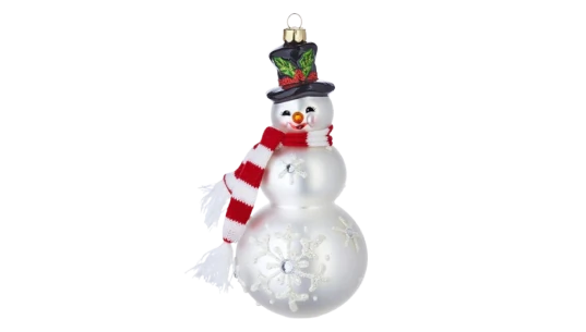 Snowman Tree Christmas Ornament - White
