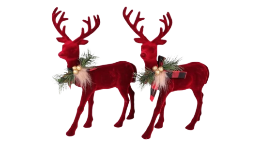 Reindeer Christmas Decorations - Red