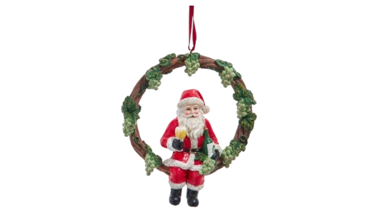 Santa Claus Drinking Champagne Ornament