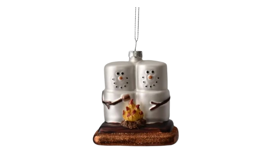 Snowman With Campfire Christmas Tree Ornament