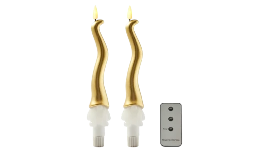 hristmas Gnome Flameless Candles Set Of 2 - White