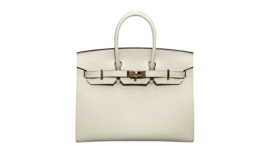 Birkin 25 Togo Craie Gold Hardware Handbag Pre-Owned - White