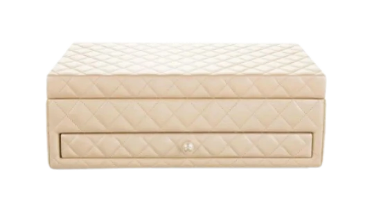 Diamond-Quilted Jewellery Box - Beige Pre-Owned