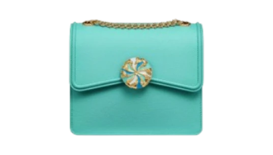 Schlumberger Medium Ribbons Leather Shoulder Bag - Tiffany Blue