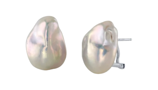 White Freshwater Baroque Pearl Arlet Earrings 12mm