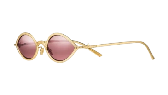 Titan Sunglasses in Gold with Red Crystal Lenses