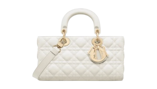 Medium Lady D-Joy Bag - Latte Cannage Lambskin