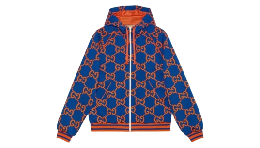 GG Jacquard Zip Jacket - Blue/Orange