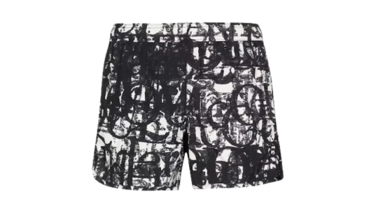 Multi Logo Signature Swimshorts - Black/White