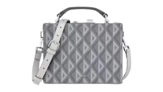 Coated Canvas CD Diamond Lock Mini Case - Gray
