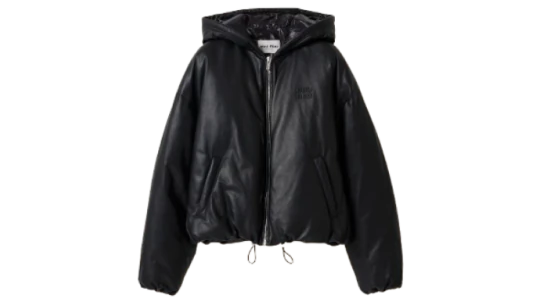 Padded Nappa Leather Jacket - Black