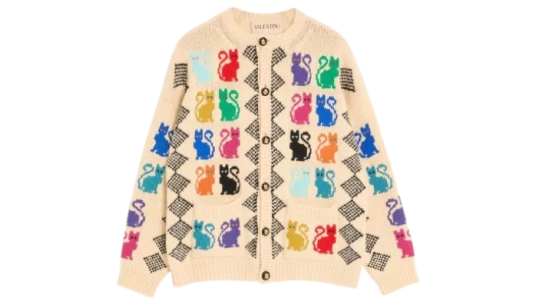 Jacquard Button Cardigan - Cream
