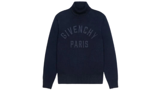 Turtleneck Sweater In Cotton With Logo Embroidery - Dark Navy