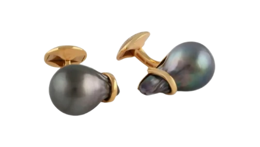 Baroque Pearl Cufflinks - 18kt Rose Gold