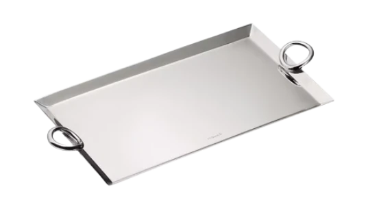 Silver-Plated Vertigo Business Card Tray - Silver