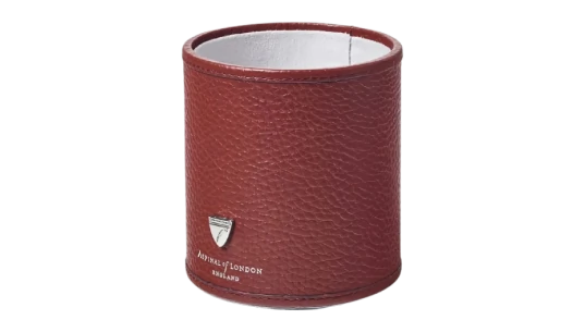 Cylindrical Logo Pen Pot - Wine Red