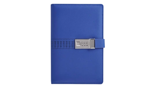 A5 Notebook With Password Lock - Blue