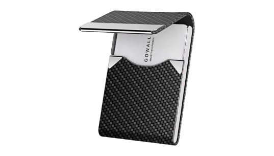 Black Carbon Magnetic Business Card Holder