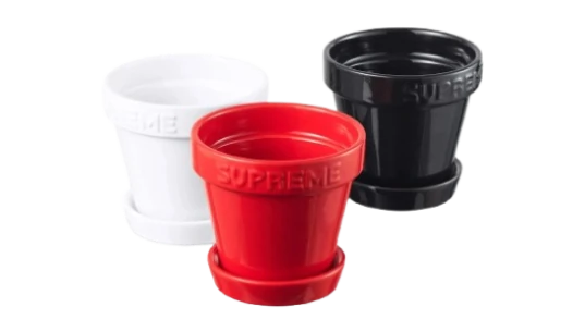 Mini Planters Planters Set Of 3 - Red/White/Black