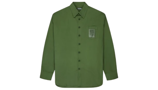 Oversized Denim Shirt With RS Patch - Khaki