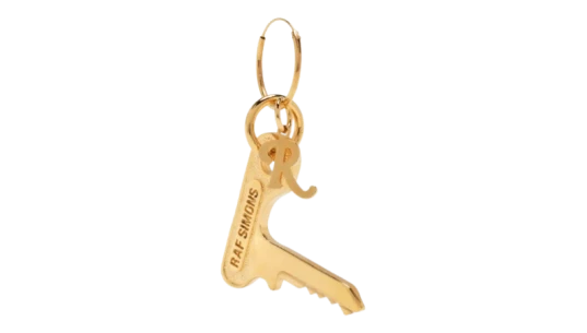 Key Charm Hoop Earring - Gold-Tone Silver