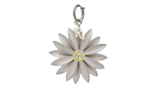 Flower Keyring Charm - White