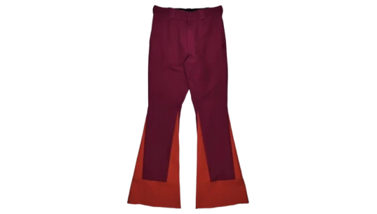 Heavy Canvas Flared Leg Insert Pants (SS21) - Burgundy/Red