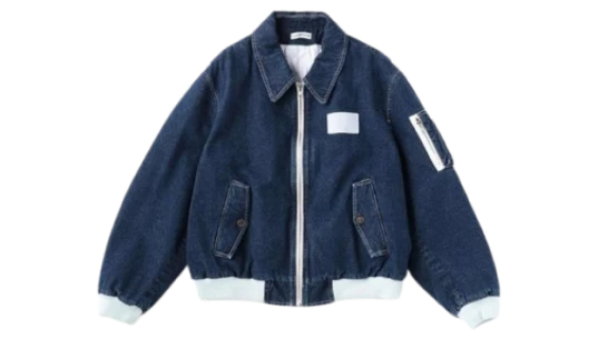 Denim Bomber Jacket (SS18) - Blue/White
