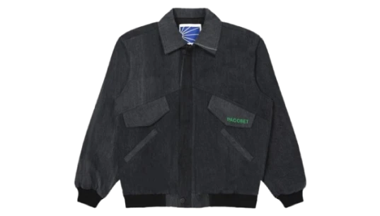Logo Embroidered Denim Jacket SS17 - Grey/Green