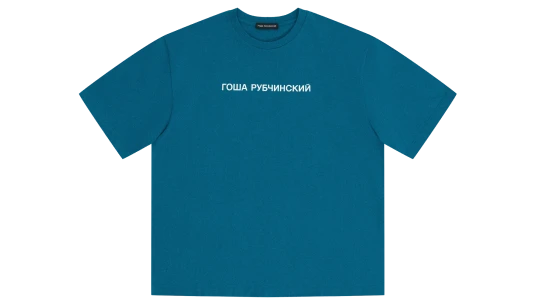 Oversized T-Shirt With GR Logo - Teal Blue