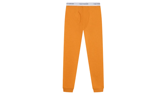 Waffle-Knit Cotton Thermal Pants - Orange
