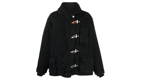 Toggle-Fastening Canvas Jacket - Black