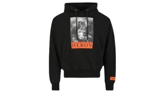Boxed Heron Logo Hoodie - Black