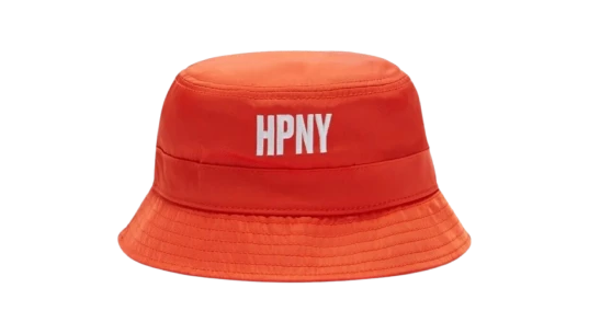 Embroidered Nylon Bucket Hat - Orange/White