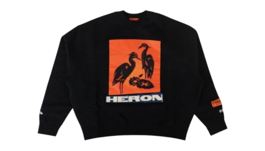 Heron Tape Crewneck Sweatshirt - Black/Orange