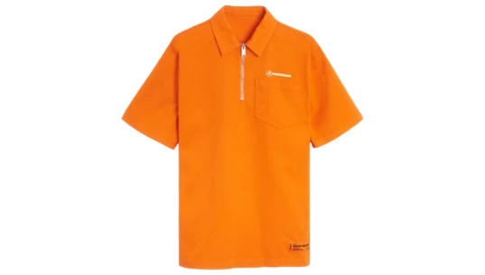 Half Zip Short Sleeve Polo Shirt - Orange