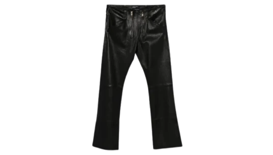 Zip-Detail Leather Trousers - Black
