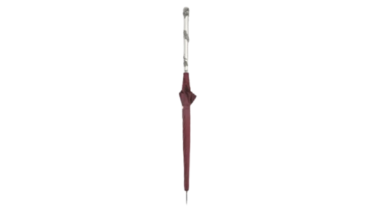 Rose-Embellished Umbrella - Burgundy