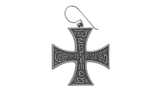 Cross Earring - Silver-Tone