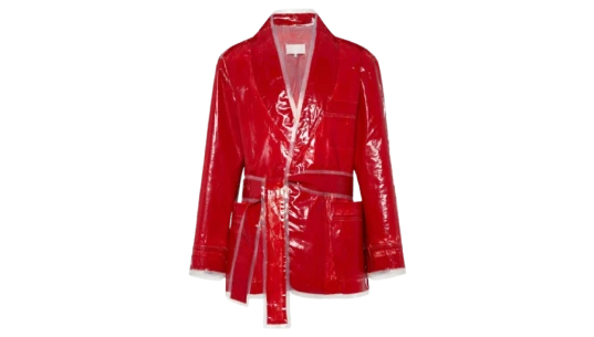 Taped Peignoir Jacket - Red