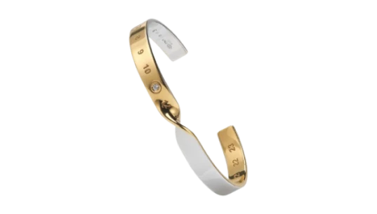 Numerical Twisted Diamond Cuff Bracelet - Gold