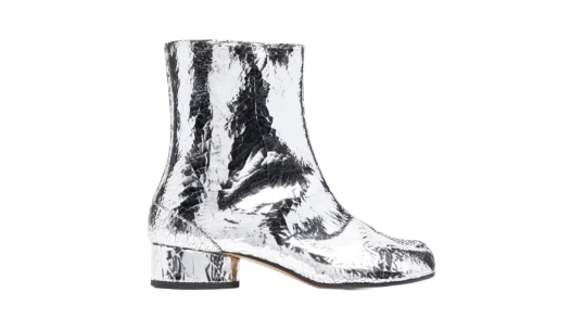 Tabi Ankle Boot - Cracked Metallic Silver