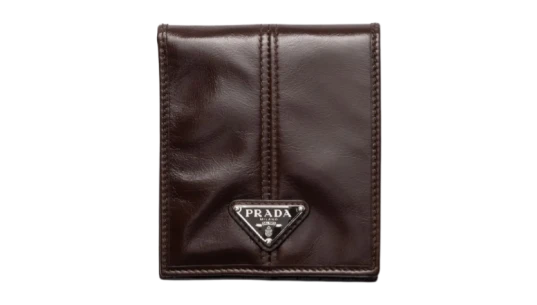 Logo-Plaque Leather Wallet - Dark Brown