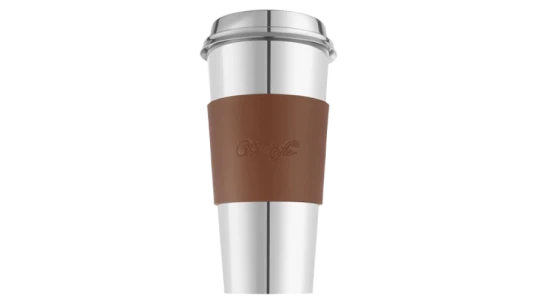 Leather Objets Miroir Coffee Cup Ring - Brown