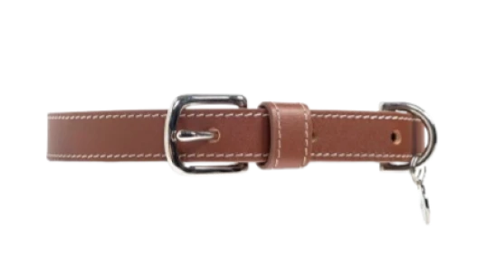 Calf Leather Pet Collar - Brown