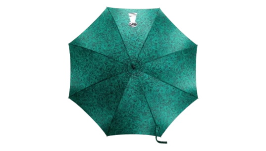Keyhole-Print Umbrella - Dark Green/Black