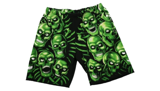 Skull Pile Sweatshort - Green