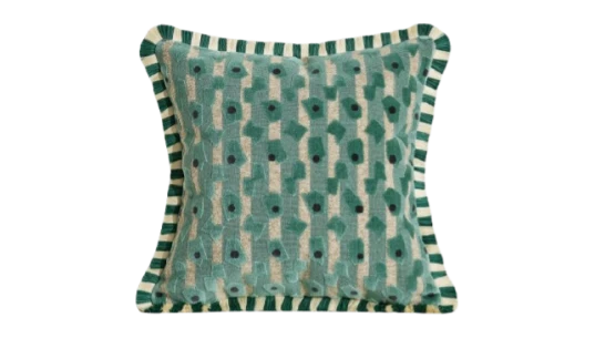 Jeremiah Square Cushion - Aqua Green